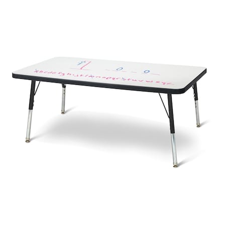 Jonti-Craft Berries Rectangle Dry Erase Table, 24 in. x 36 in., E-height, Write-n-Wipe/Black/Black 6478JCE420